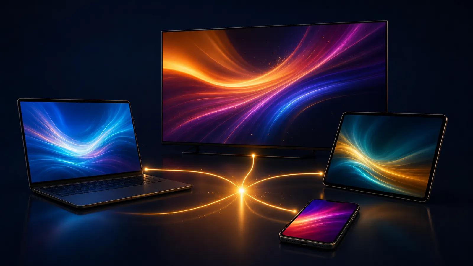 IPTV multi écran simultané : 4 connexions indépendantes sur TV, laptop, tablette et téléphone